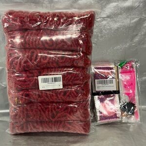 36 inch red hair extensions with tinsel